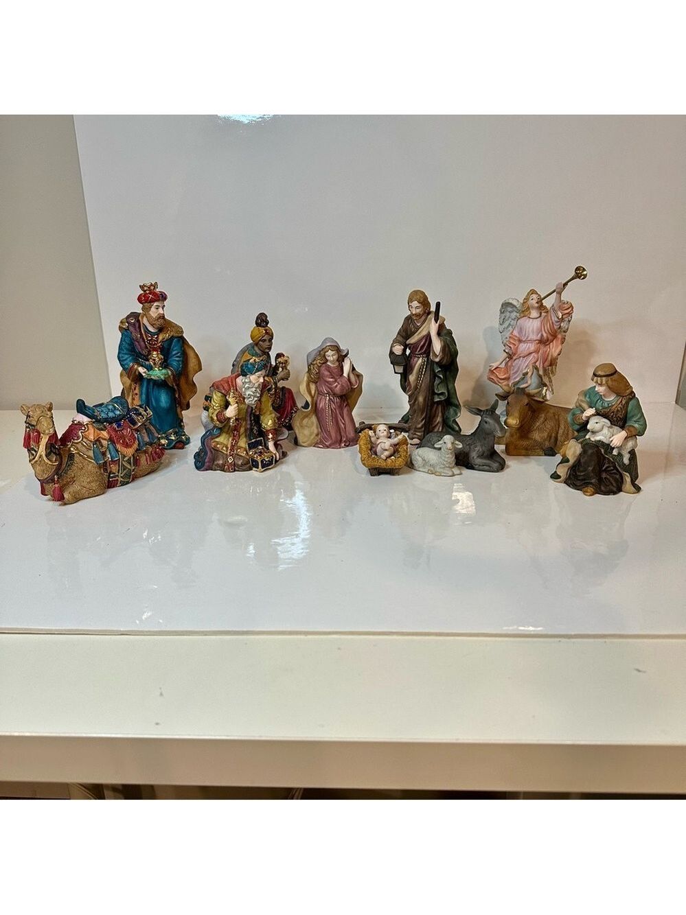 Vitg Costco 1990s Nativity Set 11-Piece Handpainted Christmas Figures Porcelain
